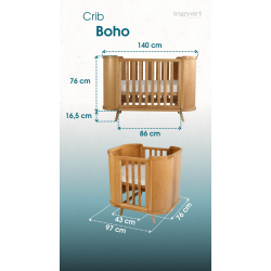 Gultiņa-transformers Boho Total Light ar kustīgu sienu White